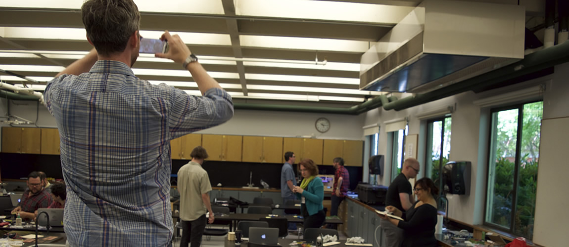 Shaun Taking Photographs during the MLab's 2015 DHSI Course